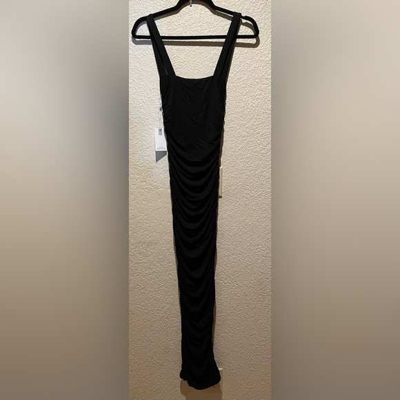 NWOT Good American Ruched Sleeveless Maxi Black Dress Size 1 Small SOLD OUT - Picture 7 of 10